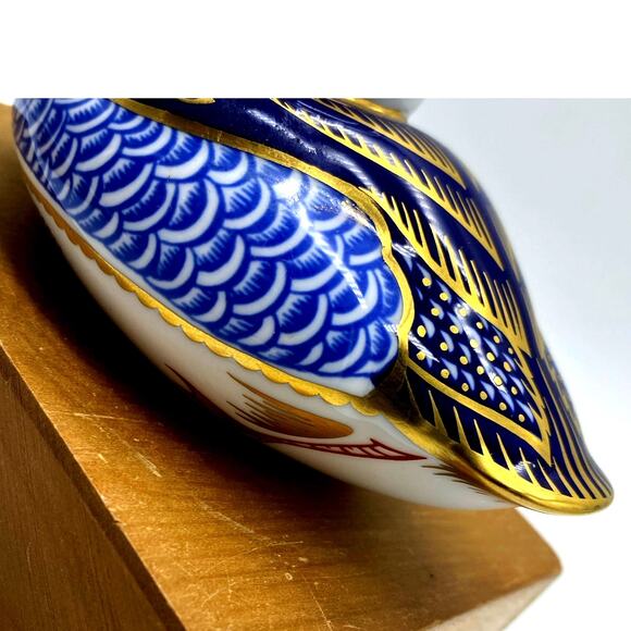 Imari Duck paper Wt ROYAL CROWN DERBY England bone china 22K gold silver stopper - Picture 5 of 10